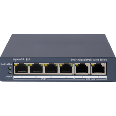 Switch Gigabit PoE+ / Administrable / 4 Puertos 1000 Mbps PoE+ / 2 Puertos 1000 Mbps Uplink / Configuración Nube Hik-PartnerPro / Modo Extendido hasta 300 Metros / 45 Watts