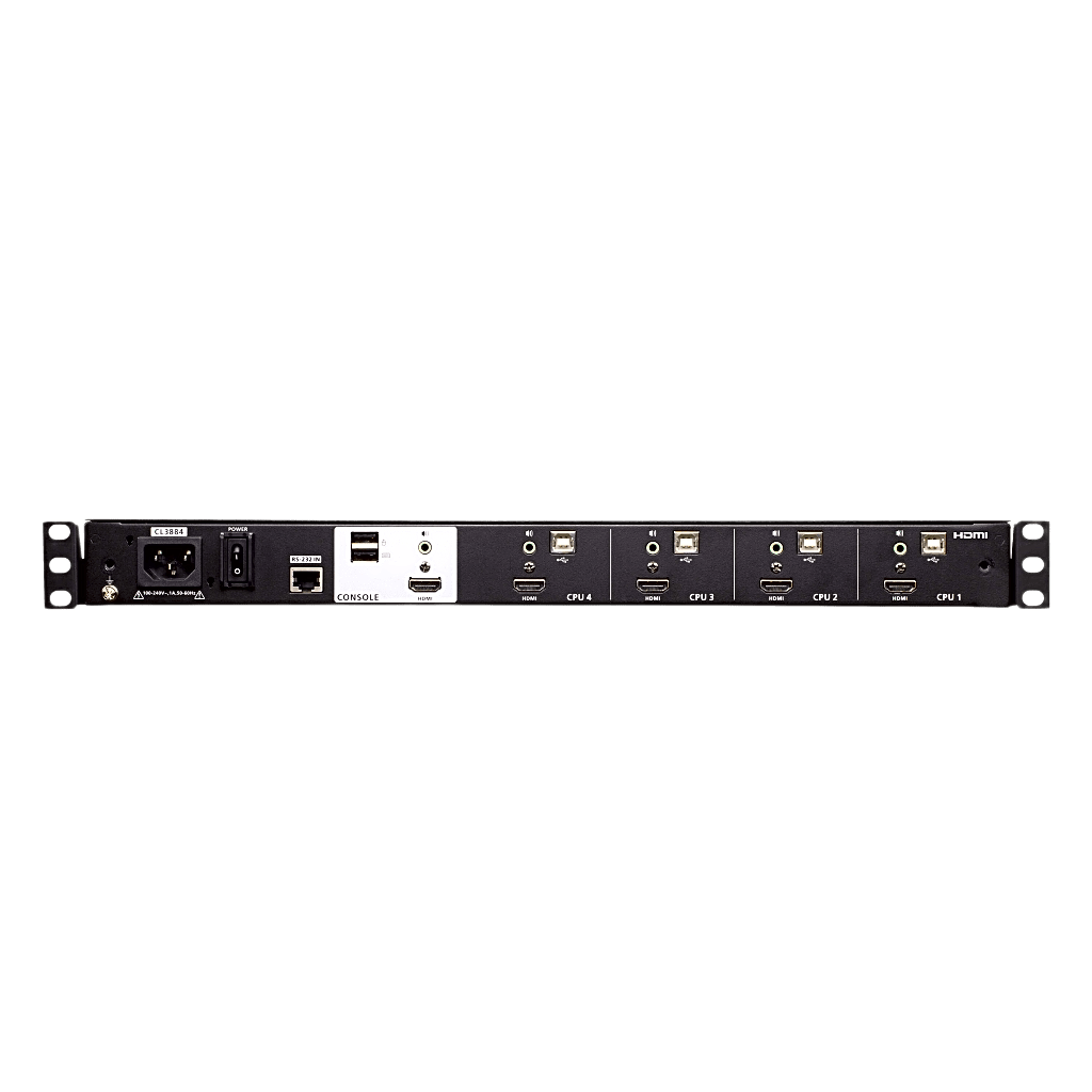 KVM Switch LCD 18.5" (7.3 in) | Consola Dual Rail 1U | 4 Puertos USB HDMI | Multi-View Quad-PiP-PbP-PoP | Resolución 1920x1200 @ 60Hz | Cascada 2 Niveles 16 Computadoras | Boundless Switching | Video DynaSync | EDID Expert | Consola Externa HD