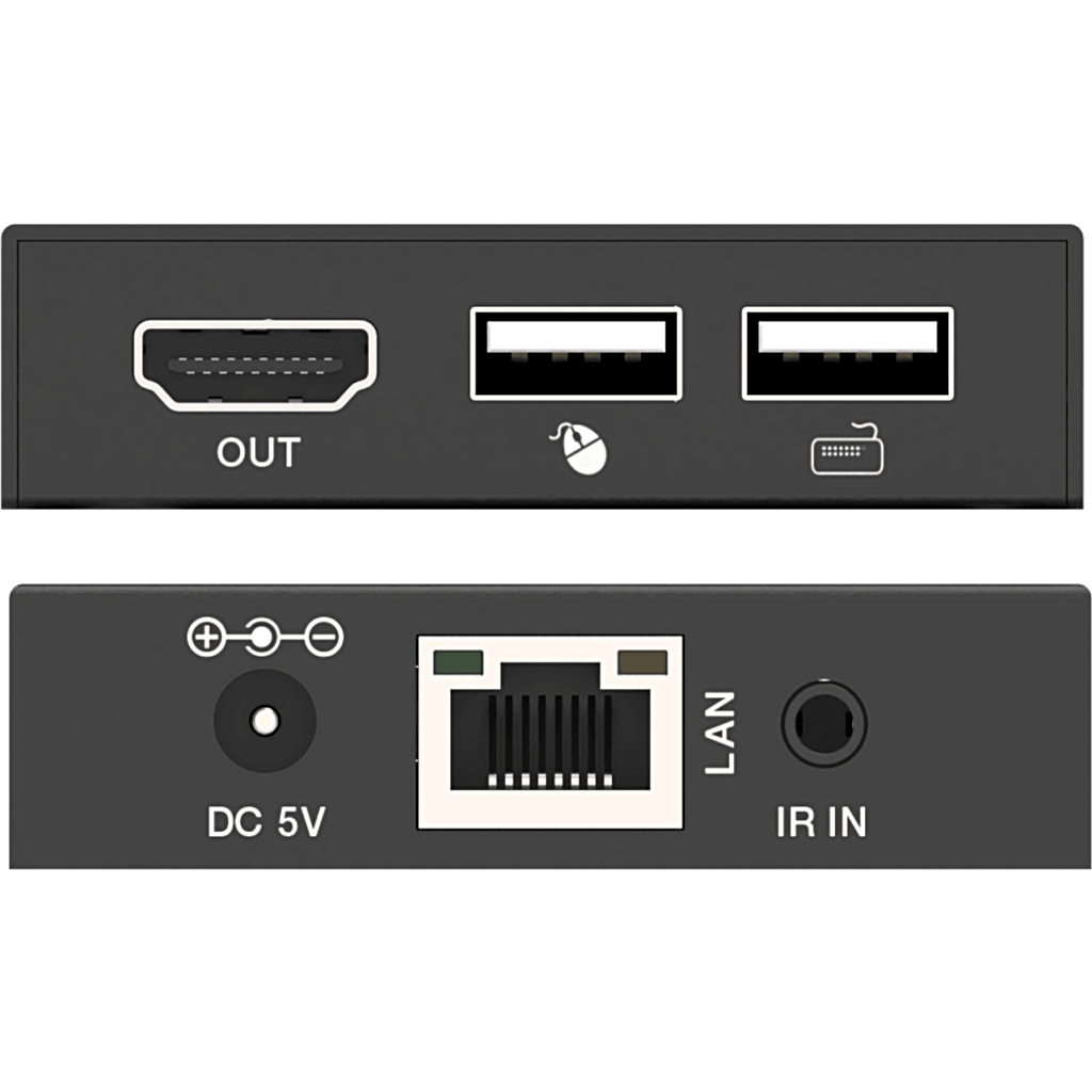 Extensor HDMI con KVM | Sobre IP | Transmisión hasta 150m | Cat5e/6 | HDCP 1.4 | 1080p | Control IR | Compatible con Switch 1G