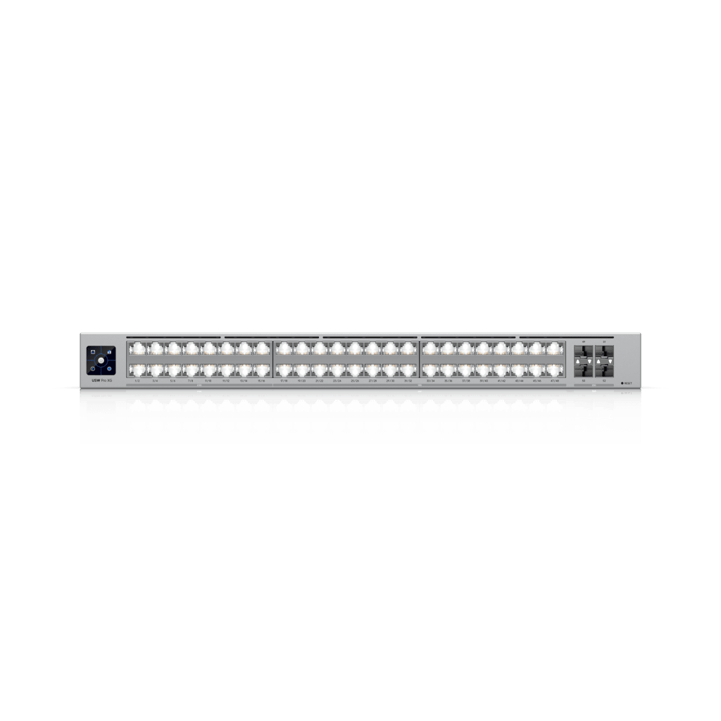 UniFi Switch USW-Pro-XG-48 / Capa 3 / 48 puertos (32 × 10 GbE, 16 × 2,5 GbE) + 4 puertos SFP28 25 G