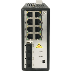 Switch Gigabit PoE+ / Industrial / Administrable / 8 Puertos Gigabit PoE+ (30 W) / 4 Puertos SFP / 250 W Total / 48 a 57 VCD / Ideal para Proyectos