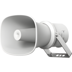 Bocina (Altavoz IP ) | Tipo Trompeta | 25 Watts | POE | Anti-corrosión | Metal | IK10 | Entrada de alarma | Voceo en tiempo real | Calendarización de audios | Síntesis de Voz (TTS)
