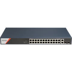 Switch Gigabit PoE+ / Industrial / Administrable / 24 Puertos 1000 Mbps PoE+ (4 Puertos PoE++ 90 W) / 2 Puertos 1000 Mbps de Uplink / 2 Puertos SFP / Configuración Nube Hik-PartnerPro / Modo Extendido hasta 300 Metros / 370 W