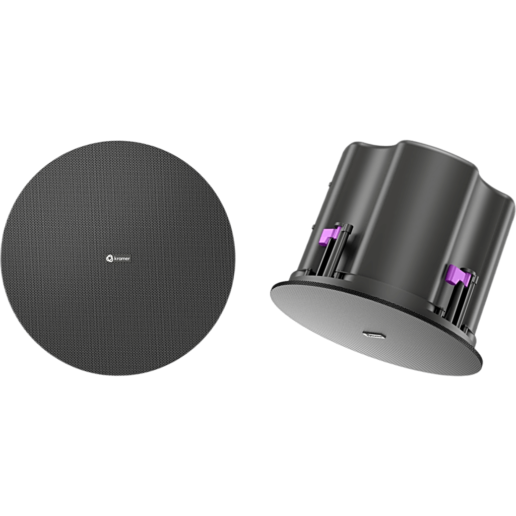 Altavoz de Techo 6.5 in (165 mm) | PoE++ PoE+ PoE Auto-negociado | Dante | Amplificador, DSP y Mezclador Integrados | Mezcla de Dos Canales | EQ Paramétrico | Filtros Pasa Altos y Pasa Bajos | SPL Máximo 105 dB | UL2043 Plenum | UL1480A | R