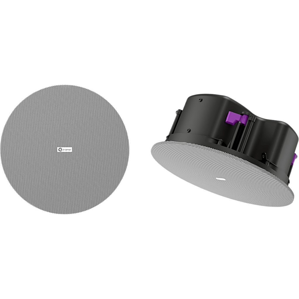 Altavoz de Techo Pasivo 2 Vías | 6.5" (165 mm) Coaxial | 8&Omega; y 70V/100V | 30W Continuo | 90dB Sensibilidad | 105dB SPL Continuo | 107dB Pico | Plenum Rated UL2043 y UL1480A | Perfil Bajo Caja Cerrada | Rejillas Magnéticas Blancas y