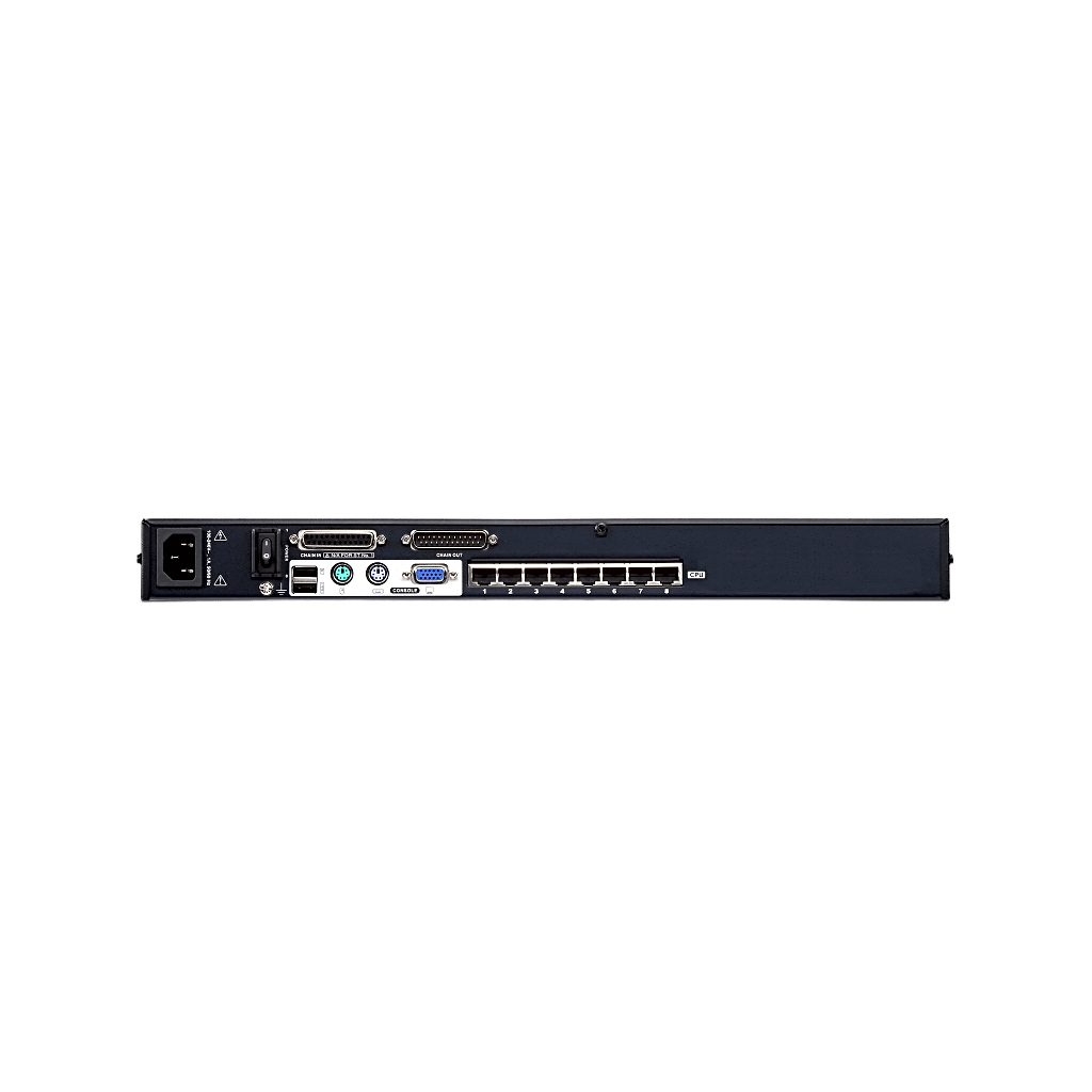 Switch KVM | Conexión Cat 5e | 8 puertos | Resolución 1920 x 1200 |  Conexión de Múltiples Switches | Compatible Windows, Linux, Mac