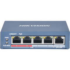 Switch PoE / No Administrable / 4 Puertos 10/100 Mbps PoE (30 W) / 1 Puerto Uplink 10/100 Mbps / Puerto VIP / Modo Extendido hasta 300 Metros / 60 Watts