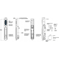 Chapa de Control de Acceso EHandle RFID y Teclado / nVent Schroff / Para Gabinetes de Servidores y Red / Autenticación Simple o Dual / Compatible RackPower / Conexión RJ45