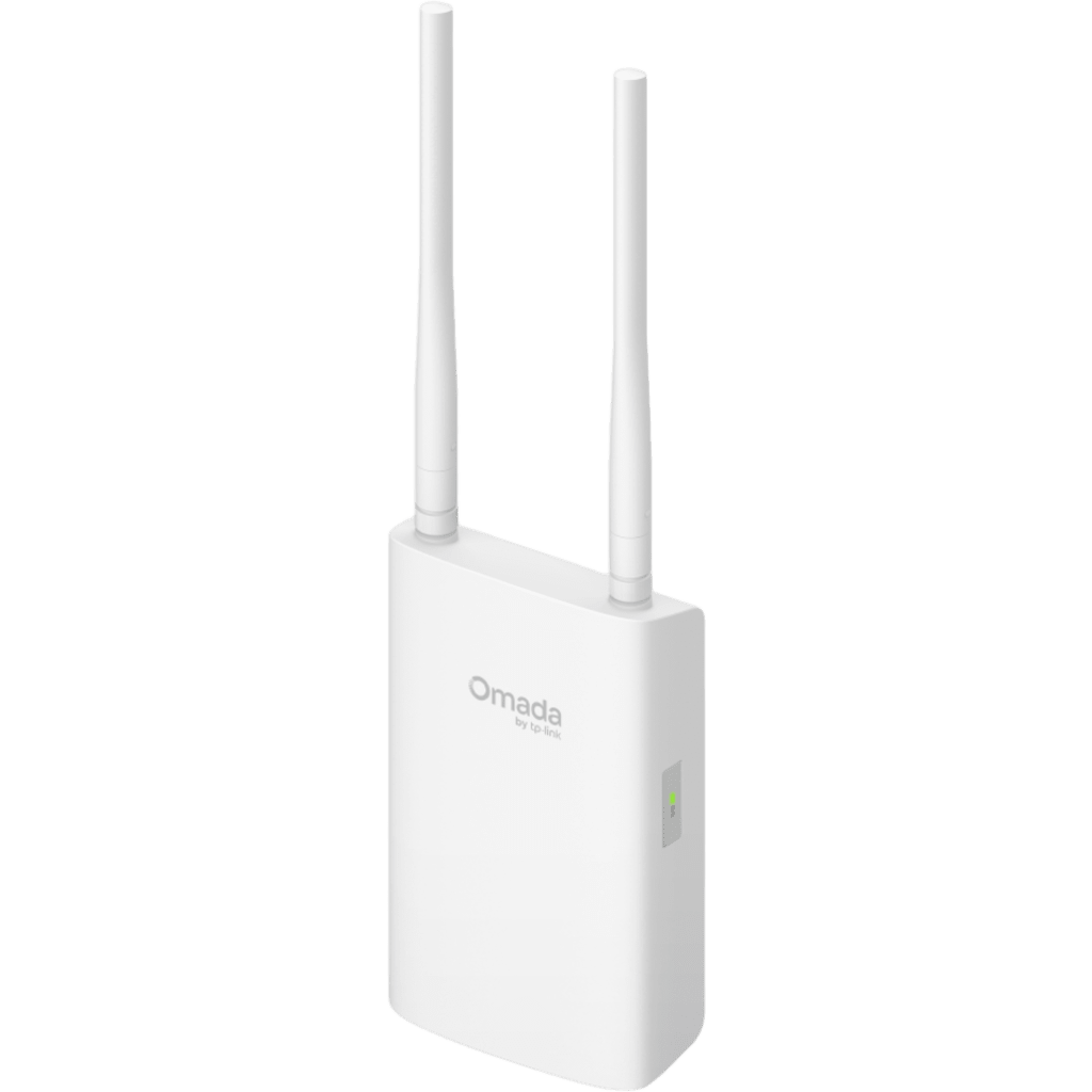 Access Point Inalámbrico Omada Interior/Exterior / AX1800 Wi-Fi 6 Doble Banda 4-Stream / Hasta 1.8 Gbps / 2 Antenas Externas Desmontables / IP65 e IP66 / Protección contra Rayos 6 kV / Puerto Gigabit PoE+ / Omada SDN