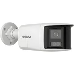 [PROTECCIÓN ACTIVA] Bala IP 6 Megapixel / 2 Lentes de Lente 2.8 mm (Imagen Panorámica 180°) / 30 mts IR / Exterior IP67 / Luz Intermitente y Alerta de Audio / Audio Bidireccional / ACUSENSE / WDR 120 dB / Micro SD