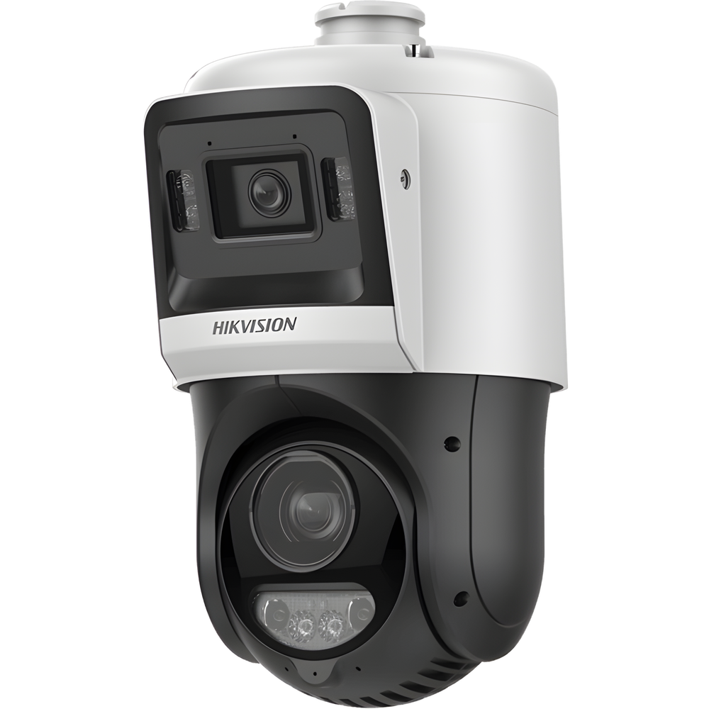 [TandemVu] PTZ IP 4 Megapixel + Cámara Fija 4 Megapixel / 25X Zoom / 100 mts IR + 30 mts Luz Blanca / IP67 / ACUSENSE / PoE+ / 2 Micrófonos Integrados y Bocina / Alerta Audible y Luz Estroboscopica / Alarmas I/O / DARKFIGHTER / Micro SD