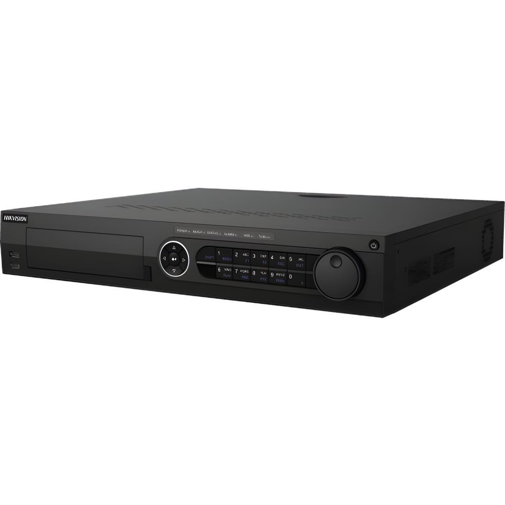 DVR 32 Canales TurboHD + 32 Canales IP / 8 Megapixel (4K) / 4 Bahías de Disco Duro  / RAID 0,1,5,6,10 / POS / Acusense / 16 Entradas de Alarma