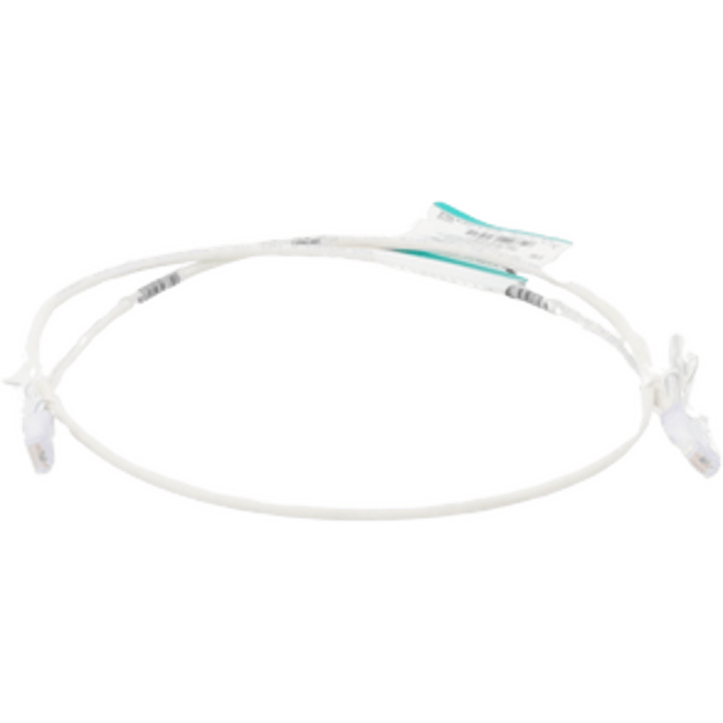 Cable de Parcheo TX6, UTP Cat6, Diámetro Reducido (28AWG), Color Blanco Mate, 2 ft.