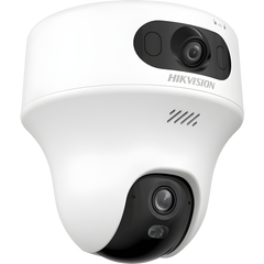 Turret PT 6 Megapixel / Doble Lente (2.8 mm y 4 mm) / Dual Light (10 mts IR + 10 mts Luz Blanca) / Wi-Fi / Interior / Audio Bidireccional (Micrófono y Bocina) / dWDR  / H.265+ / 5 VCD (Conector Tipo C)