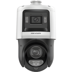 [TandemVu] Domo PTZ IP 4 Megapixel + Cámara Fija 4 Megapixel / 15X Zoom / 100 mts IR + 30 mts Luz Blanca / IP67 / ACUSENSE / PoE+ / 2 Micrófonos Integrados y Bocina / Alerta Audible y Luz Estroboscopica / Alarmas I/O / DARKFIGHTER / Micro SD