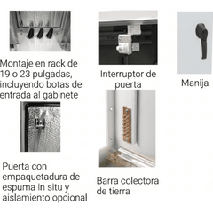 Gabinete para Exterior Tipo 4X Doble Puerta de 22 UR / Aluminio Soldado / 1270 x 762 x 1118 mm (50 x 30 x 44 in) / Exterior IP66 / Montaje Almohadilla / Aislamiento Termico / Gris RAL 7035