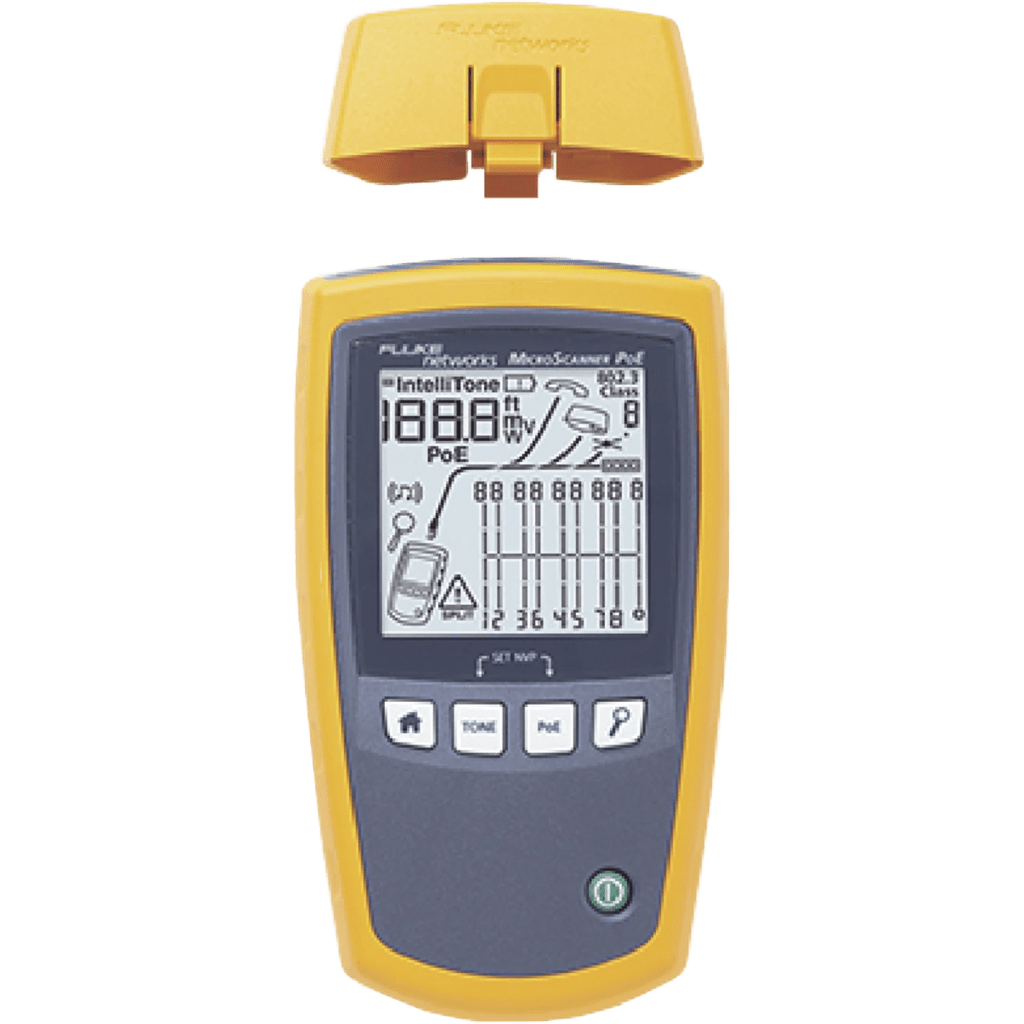 Kit Profesional de Verificador de Red MicroScanner PoE, para Comprobación de Redes de Voz, Datos, Video y PoE 802.3af, at, bt y UPOE, con Pantalla LCD Retroiluminada