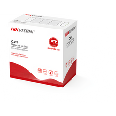 Bobina de Cable UTP 305 Metros (1000 Pies) / Cat 6 (24 AWG) / Color Negro / Uso en Exterior / 100% Cobre / Aplicaciones de CCTV y Redes de Datos