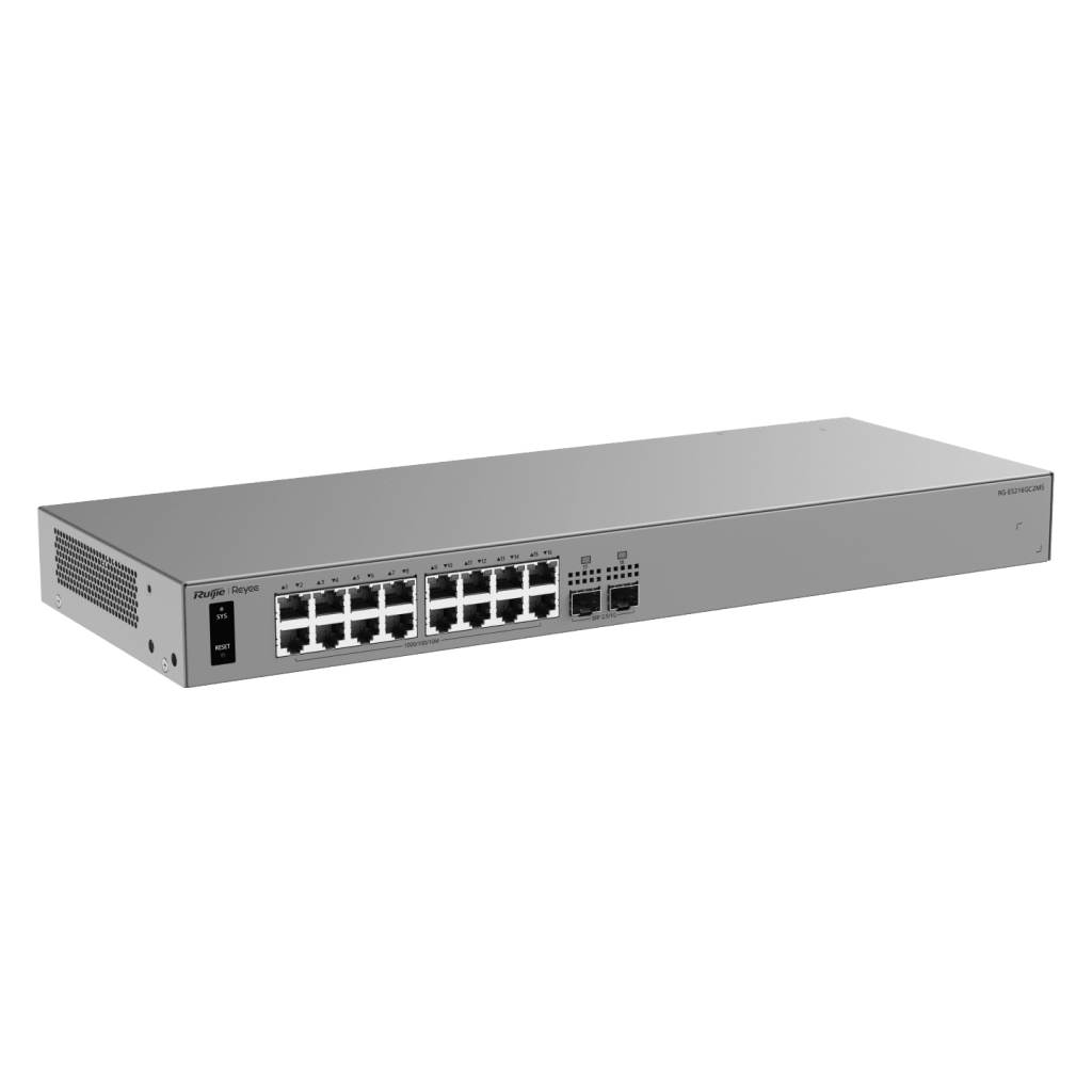Switch Inteligente Capa 2 / 16 Puertos Gigabit / 2 Puertos SFP 2.5GE / 42 Gbps / Gestión Cloud / ERPS / Diseño Fanless / Modo CCTV / Protección 6 kV
