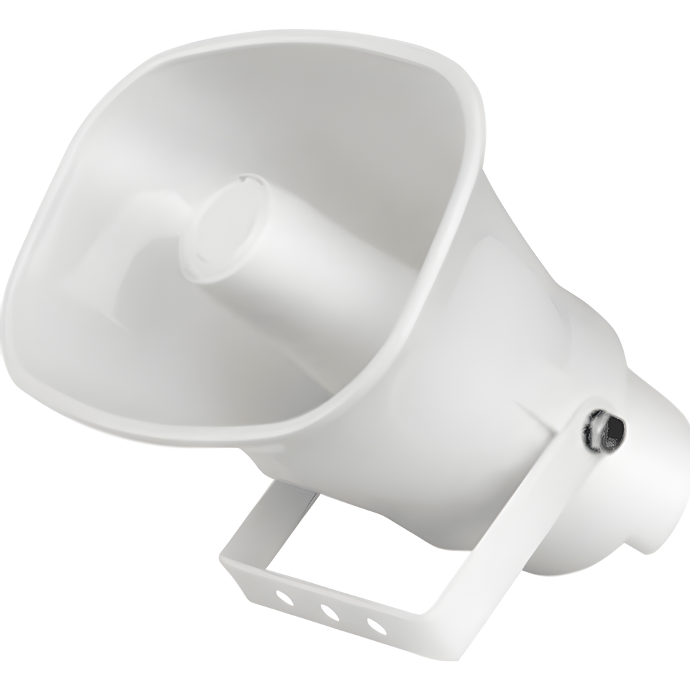 Altavoz Tipo Trompeta | 5 Watts - 30 Watts | Color Blanca | 100 V / 70 V | Material ABS | IP65 | Requiere amplificador