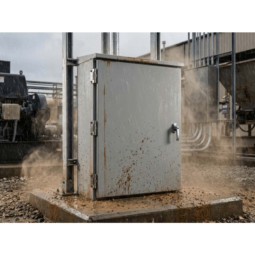 Gabinete Industrial ProTek de 19 UR de 922 x 600 x 614 mm Puerta Sólida Con Aire Acondicionado de 800 BTU / Protección NEMA Tipo 4/12; IP66, Fabricado en Acero Color Gris Claro