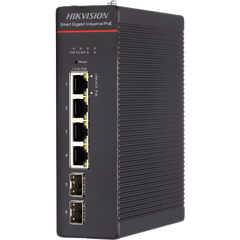 Switch Industrial / Administrable Gigabit / 4 Puertos Gigabit HiPoE (90 W) / 2 Puertos SFP / 300 W Total / 48 a 57 VCD / Ideal para Proyectos / 300 Metros de Distancia