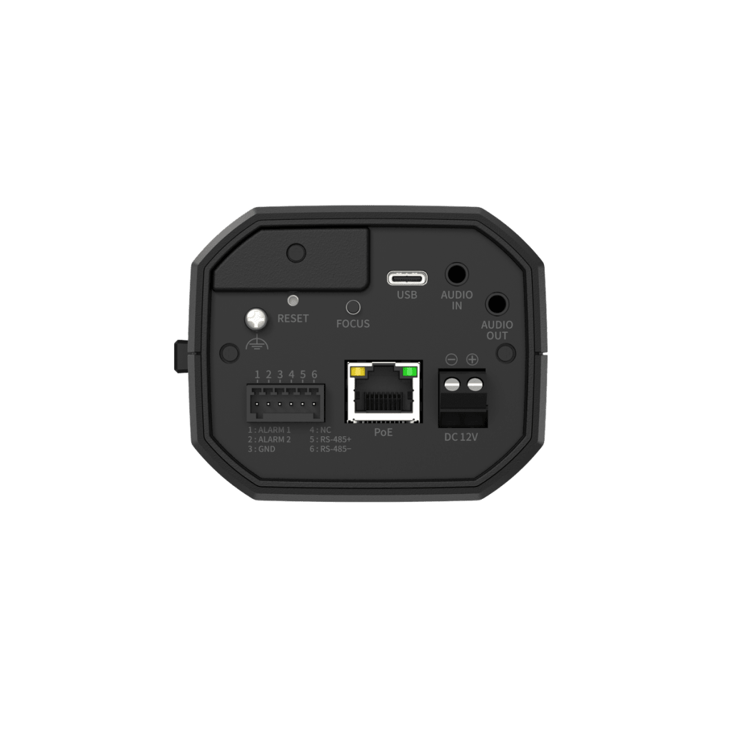Cámara AI Box / 5 Megapíxeles (2560x1920) / Doble NPU Wisenet 9 / Inteligencia Artificial / Análisis Avanzado / extremeWDR 120 dB / PoE+12VDC / C-Mount-CS-Mount