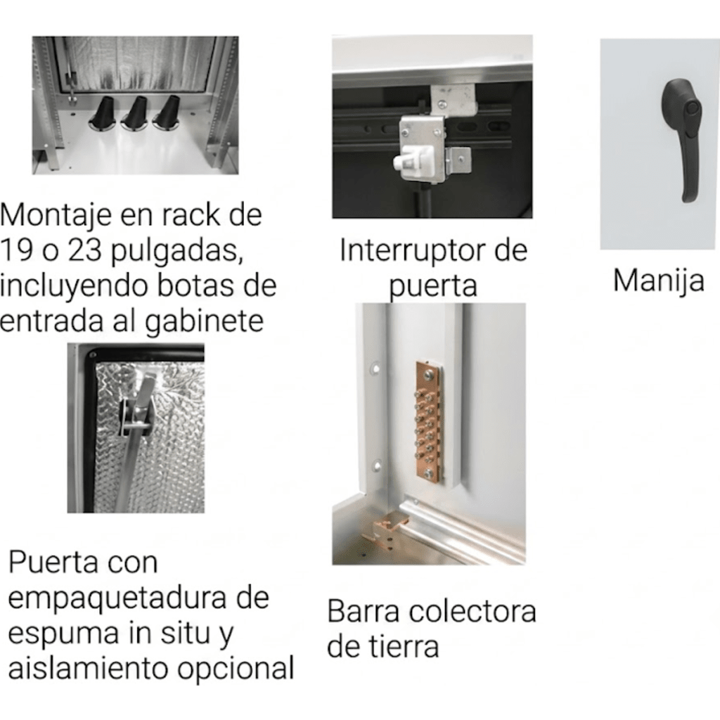 Gabinete para Exterior Tipo 4X de 22 UR / Aluminio Soldado / 1270 x 762 x 508 mm (50 x 30 x 20 in) / Exterior IP66 / Montaje Almohadilla / Aire de Precisión / Gris RAL 7035