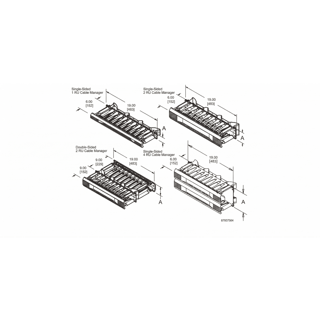 Organizador de Cables Horizontal CableTek, Sencillo (Solo Frontal), Para Rack de 19in, 1 UR
