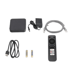STB 4K Android con Google TV / Alto Rendimiento / Conexión Wi-Fi y por Cable / Control Remoto Bluetooth / Salida HDMI / APP Hik Connect Pre-instalada / Software de Gestion para ISPs/ Para modo desarrollador leer la nota en la descripcion