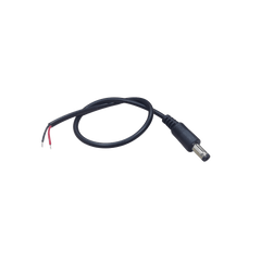 Cable con Conector Macho (Pigtail)  | Forro negro | Alimentación para Vcc con Puntas Libres / Polarizado / Largo 22 cm (8.66 Pulgadas) / Calibre 22AWG.