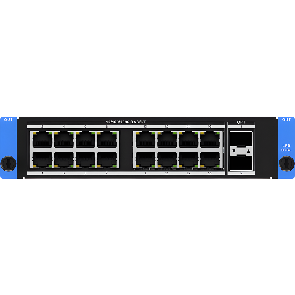Tarjeta de Salida LED 16 Puertos Ethernet + 2 SFP+ 10G / 4K HDR10 / 10.4 MP / 16 Capas / Compatible Serie C66S