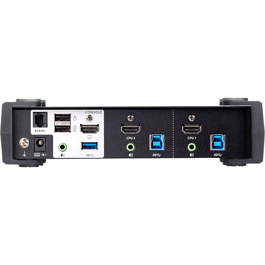 Conmutador KVMP 2 Puertos | HDMI 4K DCI 60Hz | USB 3.1 Gen 1 5 Gbps | Video DynaSync™ | Audio Mixer Mode | RS-232 | Firmware Actualizable