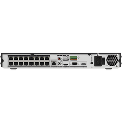 NVR 8 Megapixel (4K) (Compatible con Cámaras ACUSENSE) / 16 canales IP / 16 Puertos PoE+ / 2 Bahías de Disco Duro / Salida de Vídeo en 4K / 300 Metros PoE Modo Extendido