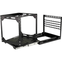 Rack Abierto Deslizante y Giratorio / 12U / Rotación 360° / Carga 68 kg (150 lbs) / Norma EIA/ECA-310-E / Gestión de Cables