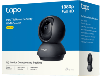 Cámara de Seguridad Interior Wi-Fi 360°, 1080p Full HD, Visión Nocturna 12 m, Detección IA Personas y Llanto de Bebé, Audio Bidireccional, Compatible Alexa y Google Home, Almacenamiento microSD 512 GB