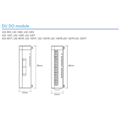 Módulo de Expansión PLC L02S-16EYP / 16 Salidas Digitales / Transistor PNP / 220VAC-30VDC 0.5A por Punto / Terminales Push-Type / Compatible Serie L02S Coolmay
