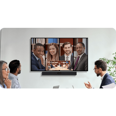 Barra de Videoconferencia todo en uno SmartVision 40 de Yealink para Salas de Conferencia Pequeñas y Medianas con IA y Seguimiento de Voz