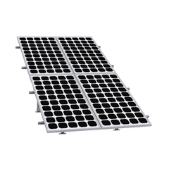 Montaje para Panel Solar 2X2, Riel 5 de 2700mm para Módulos con Espesor de 30-35mm, Vel. de Viento Máx. 136km/h