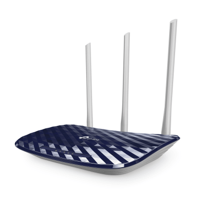 Router Inalámbrico doble banda AC, 2.4 GHz y 5 GHz Hasta 733 Mbps, 3 antenas externas omnidireccional, 4 Puertos LAN 10/100 Mbps, 1 Puerto WAN 10/100 Mbps