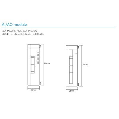 Módulo de Expansión PLC L02S / 4 Entradas Analógicas 16-bit / 2 Salidas Analógicas 16-bit / Rango 0-10V 0-5V 0-20mA / Compatible COOLMAY