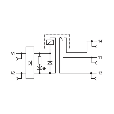 Módulo con Relé WAGO 857-359 / 24V ... 230V AC/DC / Corriente Permanente Límite 6 A / Un Inversor / Indicador de Estado Amarillo / Montaje en Carril DIN-35 / Aislamiento Reforzado