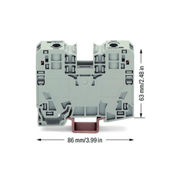 Borna de Paso / 2 Conductores / 35 mm² / POWER CAGE CLAMP / Montaje en Carril DIN 35 x 15 / Poliamida (PA66) / Gris / Tensión 1000 V / Corriente 125 A