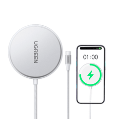 Cargador Inalámbrico Magnético 15W / Protocolo Qi 2 / USB-C 9V 2.2A / Eficiencia 83% / Protección Multinivel / Material PC+ABS+Aleación Aluminio / Cable 1.5m