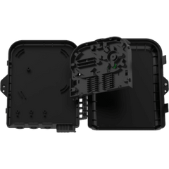 Cierre de Empalme para 24 fusiones de fibra óptica, Interior/Exterior, con 8 acopladores SC/APC y splitter 1x8 SC/APC Incluido, IP65, 3 Puertos para Fibra Troncal o Distribución