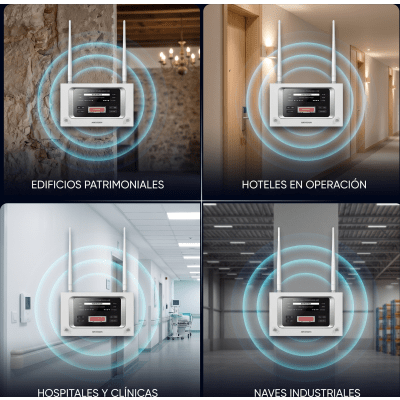 (HikFire) Panel Inalámbrico de Detección de Incendio (Gateway LoRa) / Pantalla LCD Táctil / Comunicación hasta 2 km / Gestión de 128 Dispositivos / Encriptación AES128 / Integración a HikCentral Professional