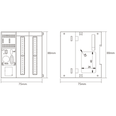 Módulo CPU PLC L02S / 24 E/S (12DI+12DO) / 8 Analógicas (4AD+4DA) / Ethernet Integrado / RS485*2 + RS232 + CAN / Capacidad 32k Pasos / Hasta 512 Puntos E/S / Terminales Push-Type