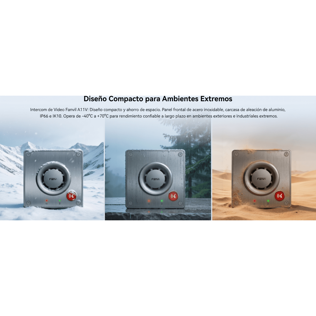 Video Intercom IP para Exterior / Cámara 4 Megapixel (1080p) / HDR e Iluminación IR / Altavoz 5W y Doble Micrófono con Reducción de Ruido / Panel Acero Inoxidable y Cuerpo Aluminio / IP66 e IK10 / PoE+ / 2 Líneas SIP
