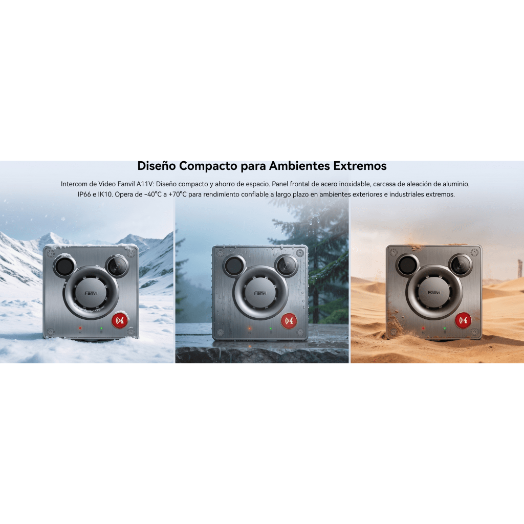 Video Intercom IP para Exterior / Cámara 4 Megapixel (1080p) / HDR e Iluminación IR / Altavoz 5W y Doble Micrófono con Reducción de Ruido / Panel Acero Inoxidable y Cuerpo Aluminio / IP66 e IK10 / PoE+ / 2 Líneas SIP