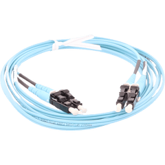 Jumper de Fibra Optica Multimodo 50/125 OM3, LC-LC Duplex, OFNR (Riser), Color Aqua, 35 Metros (114.83 Pies)